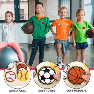 10pcs thân thiện với môi thể thao thêu sắt-on các bản vá lỗi DIY vải cảm thấy quần áo mũ túi trang trí có tính năng bóng rổ - Product Image 5