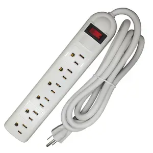 Factory Price Portable 6 Outlet Surge Protector American Standard Power Strip For Home Appliances