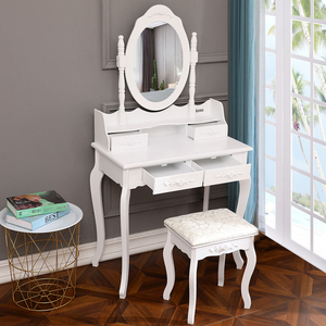 Best Sell Mirrored Make up Vanity Table Modern Dressing Table Set with Stool for Living Room