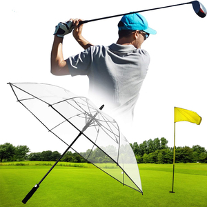 Custom High Quality Straight EVA Handle 30 Inch Transparent Clear PVC Golf Umbrella POE Windproof Umbrella With Custom Logo