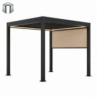 Pergola à lames rotatives en aluminium, toit bioclimatique motorisé, imperméable, pour jardin extérieur