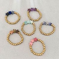 Exquisite Naturstein Edelstahl Perlen Ring Mode Elastic Ring Schmuck Geschenk für Frauen