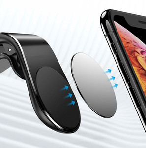 全球定位系统磁性车载电话支架l形电话支架，强磁金属车载通风口电话支架 - Product Image 3