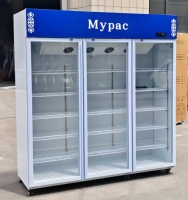 Réfrigérateur commercial grande capacité pour boissons, vitrine réfrigérée à 2 portes vitrées, réfrigérateur vertical de présentation