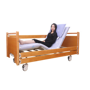 Kaixin Solid Wood Nursing <b>Bed</b> Manual Adjustable Home Care Hospital <b>Bed</b> For Elderly And <b>Disabled</b> Patients - Product Image 3