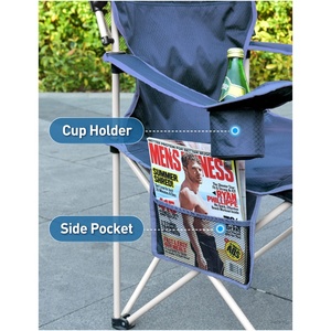 Chaise <span class=keywords><strong>de</strong></span> plage pliable avec <span class=keywords><strong>poche</strong></span> latérale, support pour pêche, camping, fêtes <span class=keywords><strong>de</strong></span> plein air, supporte 330 lb, avec auvent et porte-gobelet, pour jardin et extérieur - Product Image 4