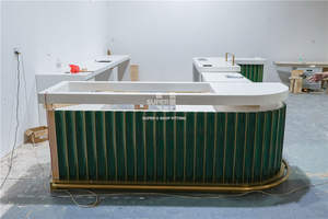 Công Nghiệp Phong Cách Kim Loại Gỗ Bảng Với Bọc Ghế Cafe Đồ Nội Thất Bán Buôn Cà Phê Cửa Hàng Truy Cập Với Một Bằng Đá Cẩm Thạch Hàng Đầu - Product Image 5