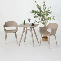 Table de salle à manger carrée moderne, imperméable, durable, en plastique kaki, pour salle à manger, extérieur, Ptaio