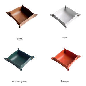 Youyue Premium Dual Side Pu Leather <strong>Storage</strong> <strong>Tray</strong> Faux Leather Desk Organizer Coin/Key <strong>Tray</strong> - Product Image 6