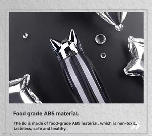 داجي هيدرو 11 أونصة/، زجاجة مياه معزولة مزدوجة الطبقات ، تصميم آذان ثعالب القطط اللطيفة للظهر - Product Image 3