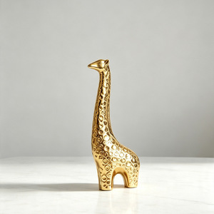 Statuette di Giraffa e Uccelli Dorati, <span class=keywords><strong>Arredamento</strong></span> <span class=keywords><strong>Moderno</strong></span> di Lusso per Casa, Decorazioni per Soggiorno, Libreria, Camera da Letto, Regali per Bambini - Product Image 3