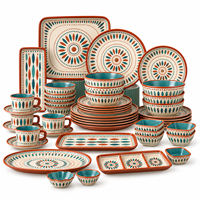 Service de vaisselle en mélamine complet : assiettes, bols, tasses. Service de table en mélamine personnalisé pour les repas en famille.
