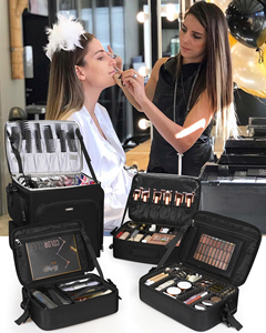 Vali trang điểm 4 trong 1 có bánh xe, túi đựng đồ trang điểm cho chuyên gia trang điểm, hộp đựng mỹ phẩm lớn, vali du lịch, vali kéo - Product Image 6