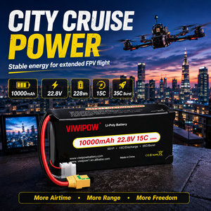 고에너지 밀도 공장도 가격 리튬이온 반고체 배터리 셀 22.8V 10000mAh 15C RC 항공기 UAV 드론 배터리 팩용 - Product Image 5