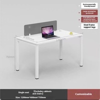 Ensemble de bureau et chaise en bois à panneau modulaire moderne avec dessus en métal pour 4-8 personnes employés en informatique