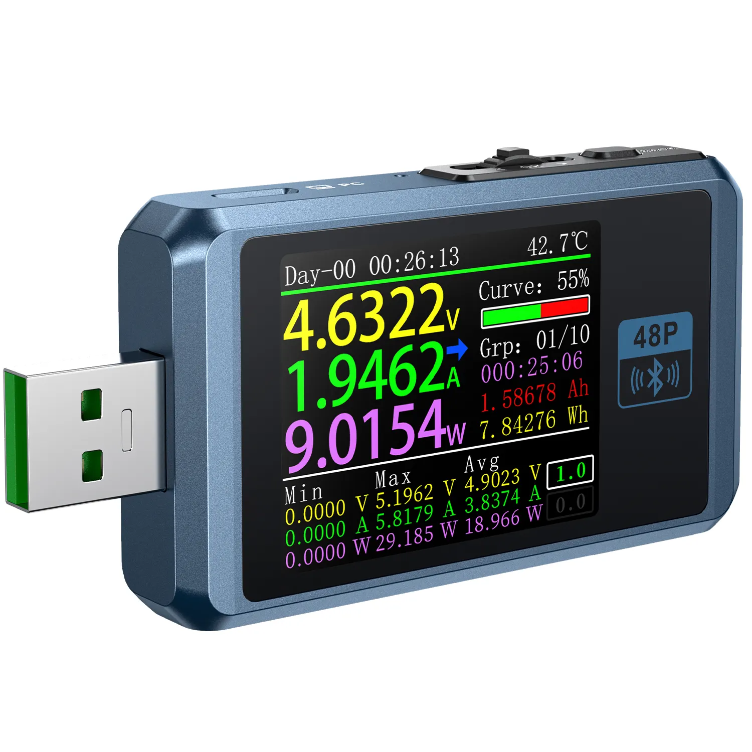 FNIRSI FNB48P Usb Tester Detection Trigger Capacity Ripple Measurement With Cnc Metal Shell Voltmeter Ammeter Type-c Fast Charge