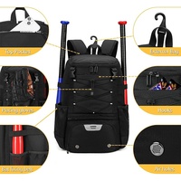 Sac à dos de sport d'extérieur OEM pour adolescents 30-40L, double épaule, pour équipement de baseball, voyage, compartiment pour batte, chaussures et casque