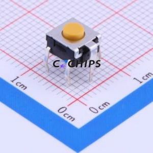 B3W-1102 Tactile Switch Through hole Component (THT),6x6.6mm Switch Single Pole Single Throw Round Button 2.3N Through Hole - Product Image 1