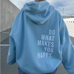 Cross-border XS-5XL Drop Shoulder Sleeve <strong>Women's</strong> Lined Anti-Wrinkle Letter <strong>Fleece</strong> 400g+ Printed Autumn/Winter Hoodie Sweater - Product Image 3