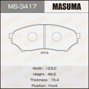 MASUMA MS-3417 OEM-kompatible Keramik-Bremsbeläge, hohe Festigkeit, leiser Fahrverkehr, H62W <span class=keywords><strong>H67W</strong></span> für MITSUBISHI für NISSAN H76W - Product Image 3