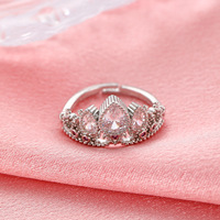 Zircon Raiponce Couronne Anneaux Plaqué Or Princesse Mariage Geek Bijoux Ouverture Réglable Haut de Gamme Princesse Anneau