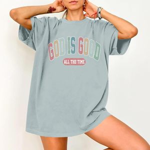 T-shirt surdimensionné pour femme FOXA - Dieu est bon - T-shirt inspirant avec verset biblique - Jersey 100% coton respirant - Product Image 2