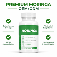 60 Cápsulas de Extracto de Moringa Oleifera de 800 mg, Suplemento Dietético de Alimentos Integrales, Apoyo Diario para el Bienestar, OEM ODM