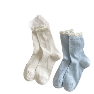 Chaussettes amples pour femmes, respirantes, mi-mollet, avec nœud papillon, pour le printemps et l'été - Product Image 4