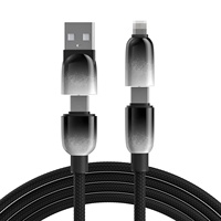 Kabel USB Multi-Tipe Tembaga Murni Berlapis Nilon 3A 5A Pengisian Cepat untuk iPhone 16 Samsung Galaxy S24