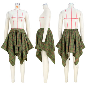 Precio <span class=keywords><strong>de</strong></span> fábrica: <span class=keywords><strong>Falda</strong></span> corta asimétrica a <span class=keywords><strong>cuadros</strong></span> para mujer <span class=keywords><strong>con</strong></span> detalle frontal <span class=keywords><strong>de</strong></span> <span class=keywords><strong>camisa</strong></span> y superposición <span class=keywords><strong>de</strong></span> <span class=keywords><strong>camisa</strong></span> adjunta, <span class=keywords><strong>con</strong></span> lazo en la cintura. - Product Image 5