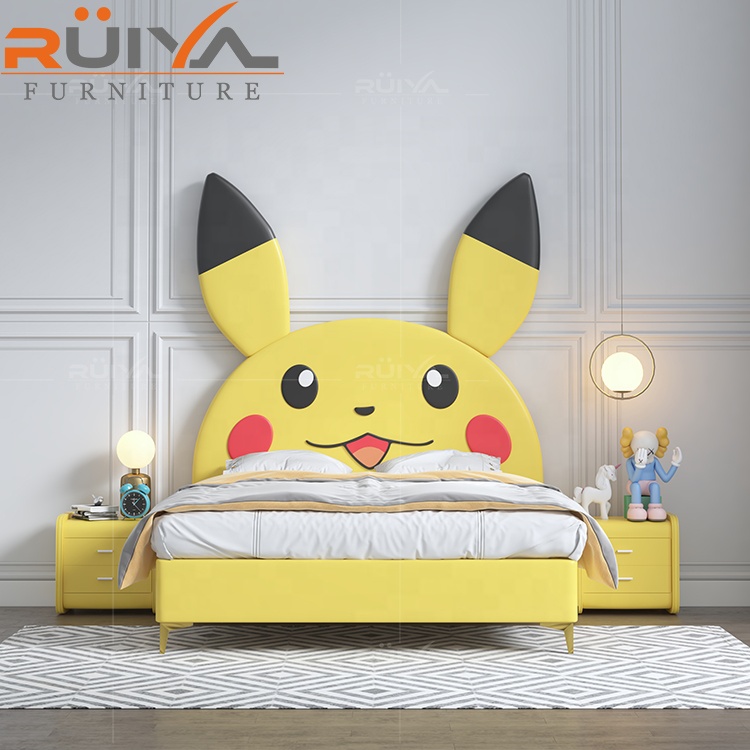 ラグジュアリー子供用寝具 ピカチュウデザインのレザー二段ベッド