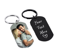 Porte-clés personnalisé avec photo de chien, pendentif en métal gravé pour couple, cadeau commémoratif, vente en gros