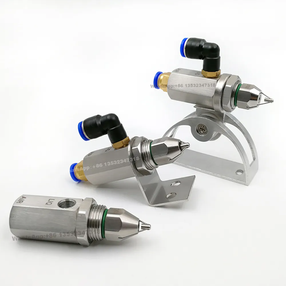 High Quality Stainless Steel Ultrasonic Air Atomizing Nozzle, SK508 Dry Fog Nozzle, Water Air Atomizing Mixing Nozzle