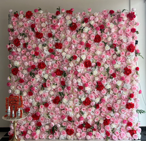 शादी के चरण सजावट के लिए आकार अनुकूलन पृष्ठभूमि रोल अप कृत्रिम पैनल फूल दीवार - Product Image 1