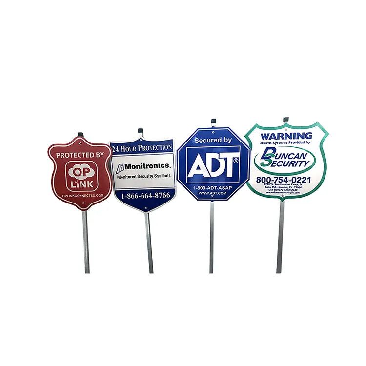 Custom American reflective home security adt yard sign with stake