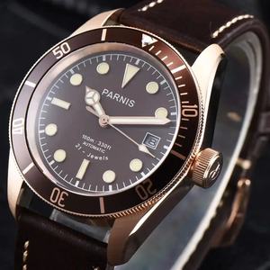 Reloj de Lujo Mecánico Parnis de 41 mm para Hombre, Caja de Acero Inoxidable, Correa de Cuero, Movimiento Automático Miyota - Product Image 4