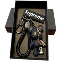 À la mode haut de gamme mécanique ours alliage étanche ouvre-bouteille porte-clés personnalisé Couple cadeau 3D Figurine sac pendentif