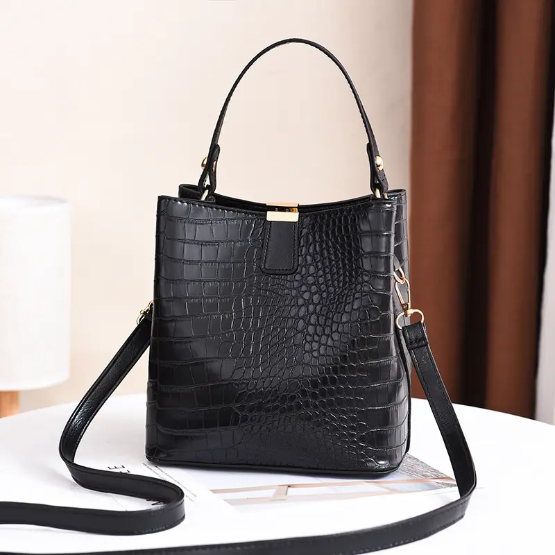 Bolsa de ombro feminina, bolsa casual estilo coreano, tipo mensageiro, de crocodilo