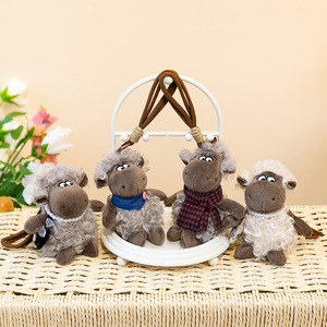 Porte-clés en peluche mignon <span class=keywords><strong>petit</strong></span> <span class=keywords><strong>mouton</strong></span>, breloque de sac, ornement de 4 pouces, cadeau idéal ; Écharpe Shaun the Sheep pour cadeaux d'anniversaire unisexe - Product Image 4