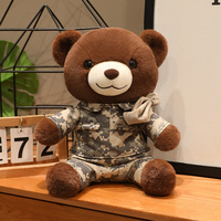 Peluche ours camouflage mignon, ours en peluche doux avec uniforme militaire, poupée en peluche pour enfants, cadeau