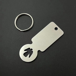 Tự làm laser logo mua sắm giỏ hàng phát hành Keychain thép không gỉ einkaufswagenloser Xe đẩy mã thông báo mở chai Keychain - Product Image 3