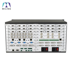 Commutateur matriciel vidéo HD modulaire 4K60 SDI/HDBT/DVI/VGA en métal avec prise en charge de la fibre monomode pour l'épissage de murs vidéo LCD - Product Image 1