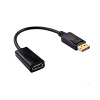 Adaptateur DP vers HDMI, convertisseur mâle-femelle, câble en cuivre noir de 20 cm pour moniteur d'ordinateur, télévision, bureau