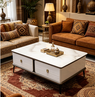 Table basse en verre et meuble TV de style moderne, meubles de maison élégants pour le salon