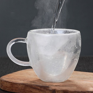 Sáng tạo hình trái tim thủy tinh borosilicate tách trà cách điện Espresso trong suốt hai lớp ly cà phê thủy tinh - Product Image 3