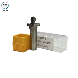 RICH TECH PCD 45 Fraise à dents obliques inversées, queue de 1/2 po, 2+2 cannelures pour le profilage des bords de portes d'armoires et des panneaux - Product Image 1