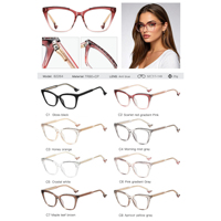 Monture de lunettes optiques Partagas Cat Eye TR90 CP avec branches à ressort et charnières à ressort, anti-lumière bleue, pour femmes