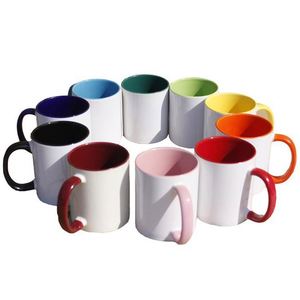 Taza de Café de Cerámica Blanca de Lujo de 11 oz con Asa Grande, Personalizada con Logotipo, para Sublimación - Product Image 2