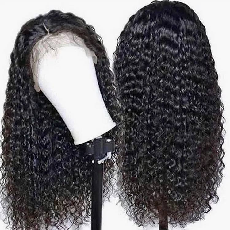 8-40 Inches 250% 180% Density Customizable Wholesale Bulk Sale Water Wave Glueless Lace Frontal Wigs For Black Woman Human Hair