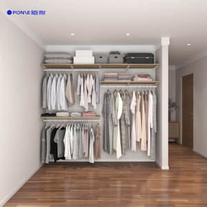 Armoire murale sur mesure en bois massif de 2,4 mètres, style ouvert moderne, pour la maison et la salle à manger, gain de place - Product Image 3